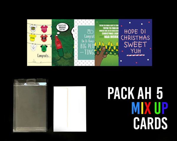 Pack Ah 5 Jamaican Mix Up Greeting Cards