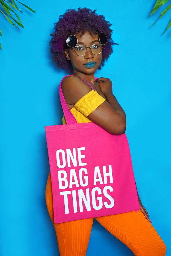 Hot Pink & White 'One Bag Ah Tings'
