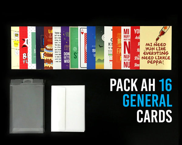 Pack Ah 16 Jamaican General Greeting Cards