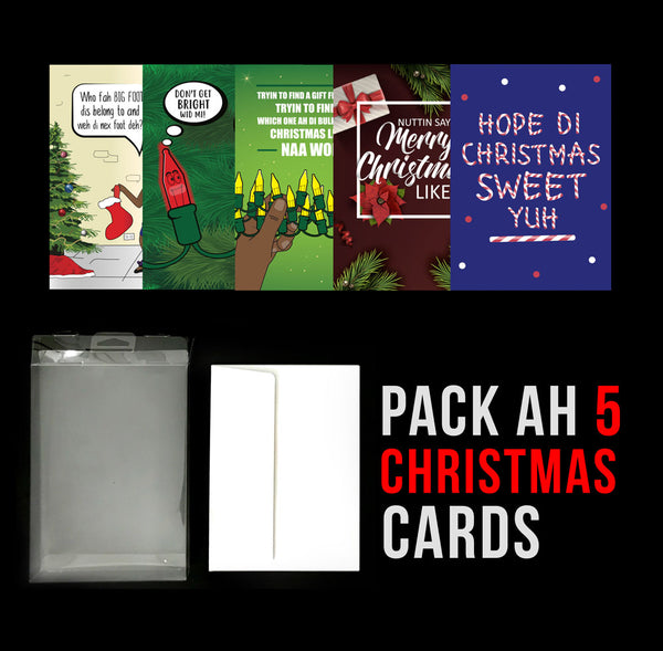 Pack Ah 5 Jamaican Christmas Greeting Cards