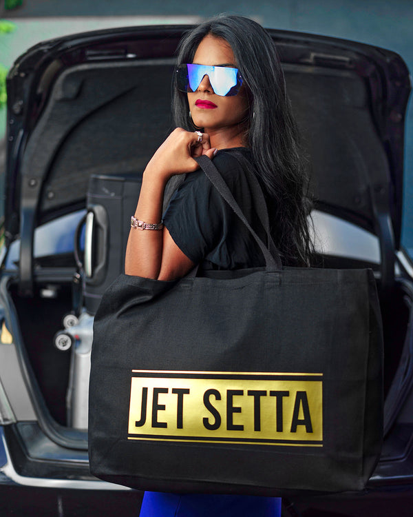 Jet Setta Travel Tote Bag - Black/Gold